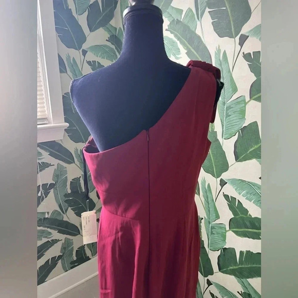 After Six Women’s Burgundy Oxblood One Shoulder Formal Gown Prom 14 NWT - Picture 6 of 9